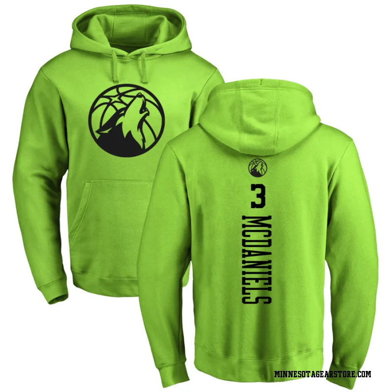 Green Youth Jaden McDaniels Minnesota Timberwolves Neon One Color Backer Pullover Hoodie