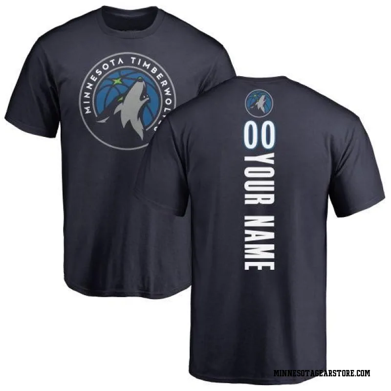 Navy Men's Custom Minnesota Timberwolves Custom Backer T-Shirt