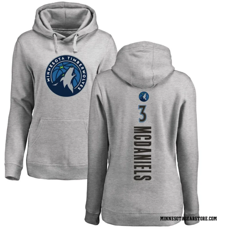 Women's Jaden McDaniels Minnesota Timberwolves Ash Backer Pullover Hoodie